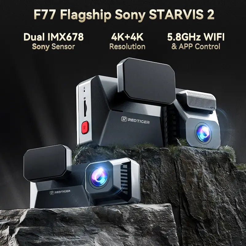 F77 STARVIS 2CH Dual 4K IMX678 Voice Control 5.8GHz High Speed WIFI Dash Cam easy-product-customizer